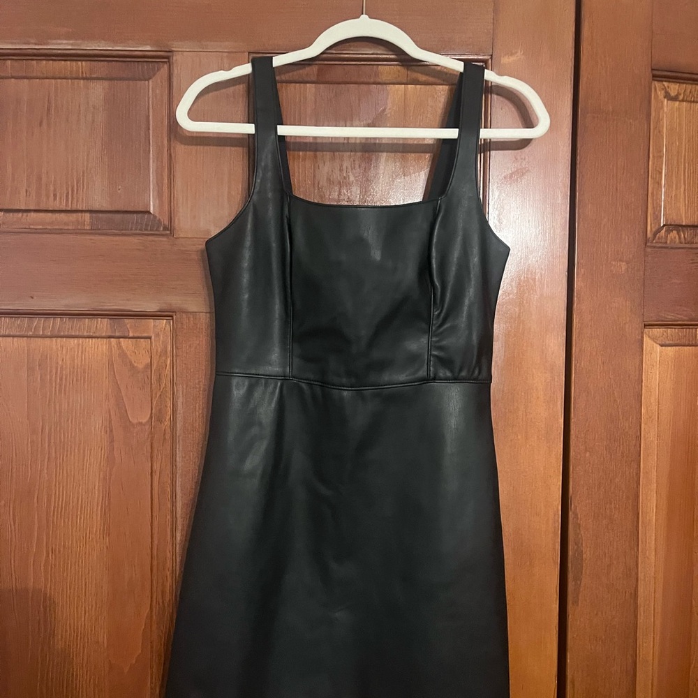 Abercrombie & Fitch Black Faux Leather Mini Dress